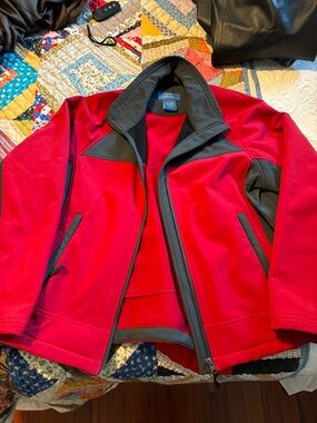 Natural Reflections Red and Gray Windbreaker Jacket